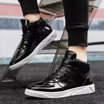 Men High Top Sneakers Designer Luxury Boots Fashion Mirror Skateboarding Casual Outdoor Golden Boys Sport Shoes DESIGN FASHION 38 чёрный