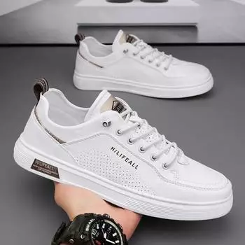 Men Leather Casual Board Shoes Breathable Sneakers Trend Man White Autumn Winter Vulcanize Shoe Loafers Men 39