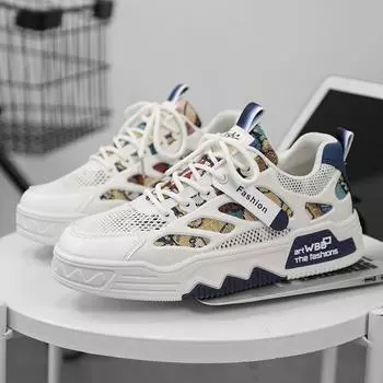Men Luxury Running Shoes Breathable Skateboard Shoes Chunky Comfortable Casual Sneakers Men Tenis Masculino Footwear Male 39 синий