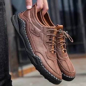 Men New Casual Comfortable Genuine Moccasins Breathable Casual Shoes For Man Moccasins Loafers Casual Slip Shoes Wear Flat Shoes US 5(EUR 38) чёрный