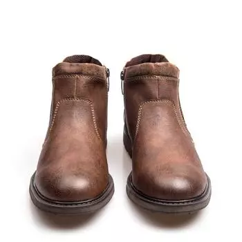 Men PU Boots Fashion Retro Design Leather Autumn Winter Men s Ankle Short Chelsea Boot Man Footwear Botas Hombre Cowboy Shoes US6.5 (CN39) чёрный