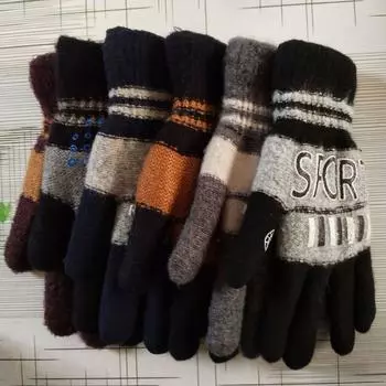 Men S And Women S Mohair Double-Layer Gloves, Cashmere Gifts, Magic Printing Rubber Gloves, Jianghu Street Stalls One size