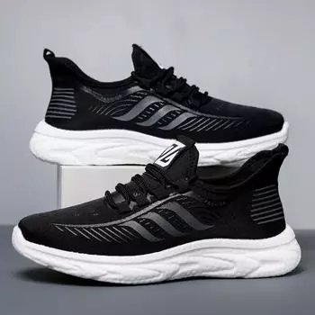 Men s and women s same sports shoes, ice mesh breathable casual shoes, polyurethane lightweight soft sole, simple lace-up parents shoes 36