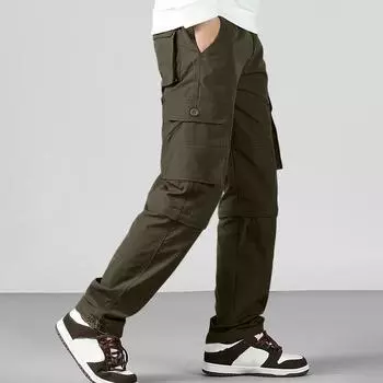 Men s And Women s Work Pants Outdoor Work Fishing Camping Waterproof Wear-resistant Multi-Pocket Work Pants (Detachable) L армия зеленый