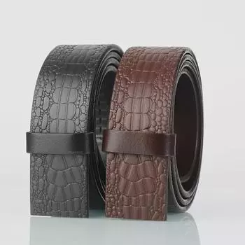 Men s Automatic Buckle Crocodile Pattern Leather Belt 105cm