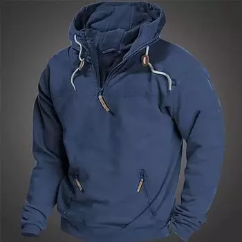 Men s Autumn and Winter Hooded Sweater Casual Sweater Jacket Men S коричневый