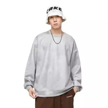 Men s autumn and winter sweatshirt new heavyweight loose large size inner wear men s round neck long-sleeved solid color bottoming shirt M