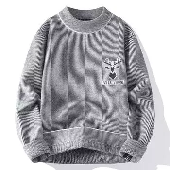 Men s Autumn and Winter Thickened Men s Casual Loose Warm Knitted Sweater Bottom Shirt M