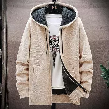 Men s Autumn and Winter Thickened Padded Hooded Short Jacket Casual Comfortable Handsome Cardigan Outerwear 4XL
