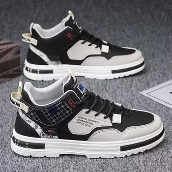 Men s Autumn Breathable Leather Shoes in the Leisure Shoes Sports All Match Youth Height-raising Men s Shoes 40 чёрный