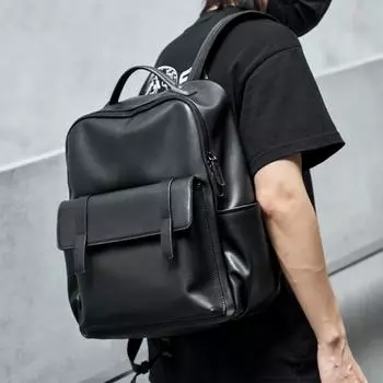 Men s Backpack with Large Capacity for Business Commuting, Multi-functional Computer Bag, Casual and Simple Schoolbag чёрный