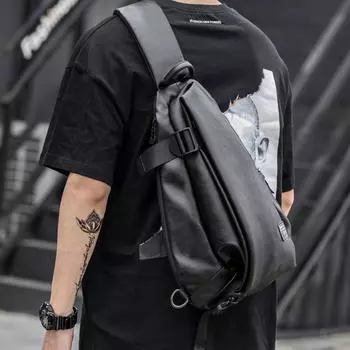 Men s Bags, Single-shoulder Bags, Crossbody Bags, Men s Casual Bags 8 inches чёрный