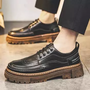 Men s Black Business Leather Shoes Man Loafers Comfortable Summer Sneakers Brand Breathable Casual Shoes 39 чёрный