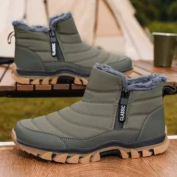 Men s Boots 2024 Winter Platform Warm Fur Ankle boots Short Lace Up Fashion Novelty Concise Casual Work Shoes men Botas 39