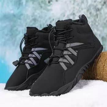 Men s Boots high top black plush warm Winter boots For Men Waterproof with fur Snow Boots Ankle Bota Masculina Booties men boot 7