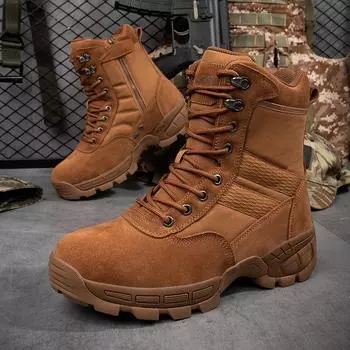 Men s Boots Round Head Lace Up High-top Sneakers Outdoor Hiking Desert Boots Breathable Botas Fishing Boots Taticas Masculino 39