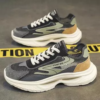 Men s Breathable Sports Casual Shoes Summer Mesh Running Shoes Outdoor Anti-skid Shoes Men Fashion Trendy Sports Shoes 39 бежевый