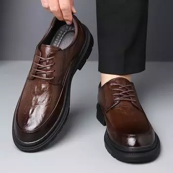 Men s Brock men s shoes Korean version of British trendy shoes versatile black wedding shoes board shoes business leathershoes 38 чёрный