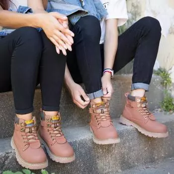 Men’s Brown Tooling Boots Women Hiking Boots Couple Unisex Casual Retro Winter Warm Outdoor Wide Shoes Boots Plus Size Anti Slip EU:45 коричневый