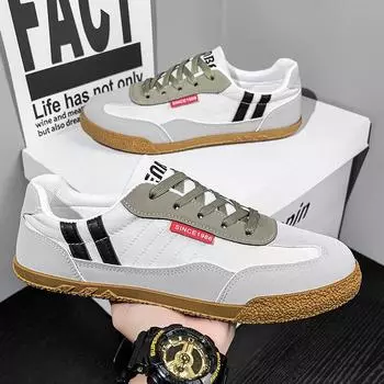 Men S Canvas Breathable Low-Top Board Shoes Youth Sports Lightweight Soft-Soled Casual Shoes 39