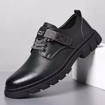 Men s casual leather shoes 2025 new fashion trend men s single shoes retro tooling shoes factory direct sales men s shoes 38