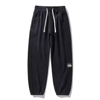 Men s Casual Pants In Autumn New Style Loose Ties Teenager Hoodies Corduroy Men s Pants Spring and Autumn M