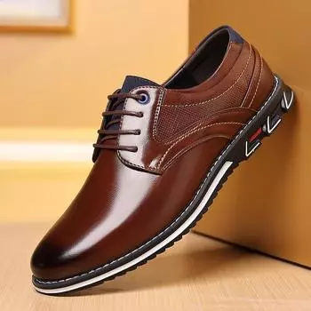 Men s Casual Shoes High Quality British Business Work Shoes for Men Autumn Soft Sole Comfortable Party Dress Shoe Men Sneakers 38 чёрный
