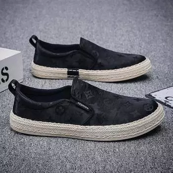 Men s casual single shoes are breathable in summer, versatile ice silk umbrella cloth, lazy shoes cover feet and pedal fisherman shoes men 39