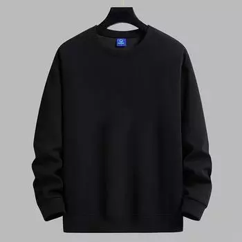 Men s Casual Solid Color Round Neck Sweatshirts Classic Sweatershirt Pullover Streetwear Long Sleeve Trendy Standard Swatershirt XS белый