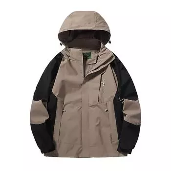Men s Casual Sports Jacket Waterproof Lightweight Hooded Hiking Golf Raincoats With Pockets L кофейный