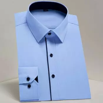 Men s Classic Long Sleeve Solid Basic Dress Shirts Comfortable Semi-formal Business Social Standard-fit Easy-care Office Shirt 39