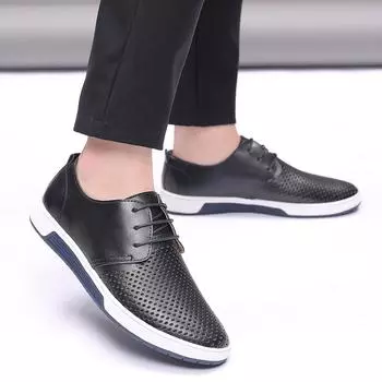 Men s Comfortable and Breathable Casual Board Shoes, Single Shoes, Leather Shoes 38