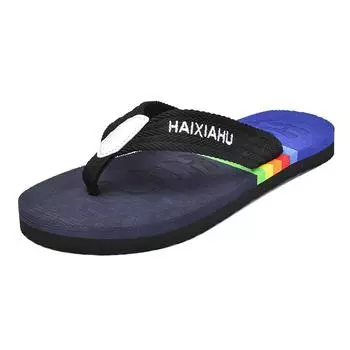 Men s comfortable flat slippers Summer beach sandals non-slip casual men s shoes flip-flops indoor bathroom flip-flops 39