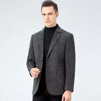 Men s double-sided cashmere coat autumn and winter short woolen suit middle-aged wool coat for men 170