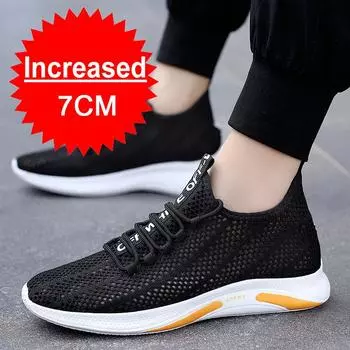 Men s Elevator Shoes Men Height Increase Sneakers Shoes Sports Casual Shoes Breathable Invisible Inner Heightening 7cm Men Shoes 37 белый