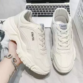 Men s Fall All-in-one Elevation Thick Sole Sports Casual Dad Shoes 41 бежевый