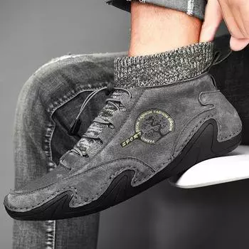 Men s Fall and Winter Casual Padded Warm Soybean Shoes 48 чёрный