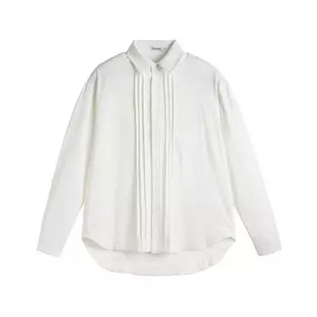 Men s Fashion Long Sleeve Shirt Fashion Placket Pleated Thin Men s Shirt M
