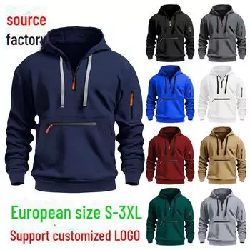 Men s Fleece Hoodie Zipper Sweatshirt - Casual Long Sleeve XXXL темно-серого