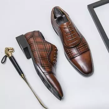 Men s Formal Leather Shoes Party Casual British Luxury Business Career Derby Shoes Fashion Groom s Wedding Shoes Evening Dress 38