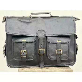 Men s Genuine Leather Vintage Laptop Messenger Satchel Briefcase Practical Bag 13 x 10 x 4 in