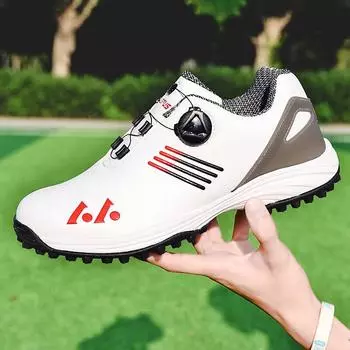 Men s Golf Shoe Professional Golf Sport Sneakers Waterproof Trainers Golfing Anti-slip Shoes Comfortable Leisure Shoes 40 белый