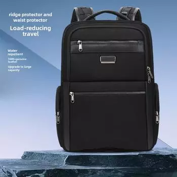 Men s High-End Genuine Leather Large Capacity Laptop Backpack for Business and Travel