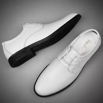 Men s High Quality Business Shoes Genuine Leather Men Casual Shoes Outdoor Men Printed Casual Shoes Lace-Up Male Oxfords Shoes 38