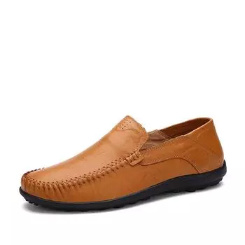 Men s high quality leather loafers Men s casual shoes Flat casual sports men s shoes non-slip lightweight lazy shoes plus size47 38