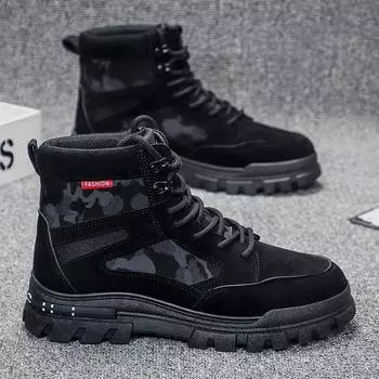 Men s High Top Boots Flat Bottomed Lightweight Hiking Shoes Outdoor Black Hiking Shoes Jogging Tennis Walking Shoes, Motorcycle 39 серый