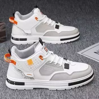 Men s High Top Sports Board Shoes Breathable White Sneakers with Mesh Lining Anti-Slippery Fashion Trend for Sports Leisure 40 чёрный