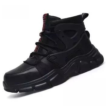 Men s High-Top Waterproof Safety Work Boots - Anti-Smash & Puncture, Wear-Resistant, Winter-Ready for Construction Sites