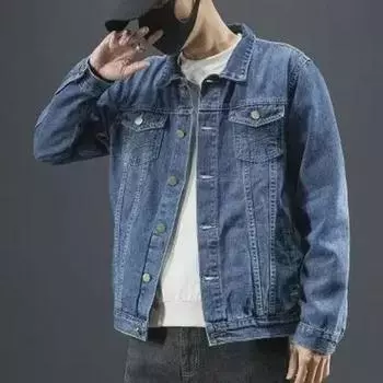 Men s Korean Style Slim Denim Jacket - Trendy Spring & Autumn Fashion for Students L