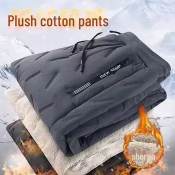 Men s Lambskin Thickened Velvet-Lined Warm Casual Pants: Large Size Cold-Proof Outerwear for Middle-Aged & Elderly. 7XL